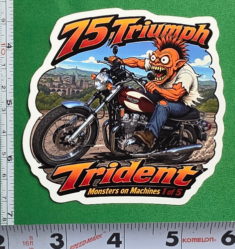 1975 triumph trident 9x9cm - 1975,