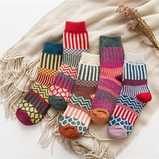 Women Wool Cashmere Ladies Thick Winter Socks Warm Soft Casual Sock UK 5 Pairs