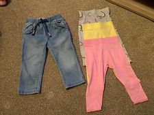 Used-Excellent Condition-Mothercare- Girl Leggings X3 & Trousers/Jean X1 - 9-12M