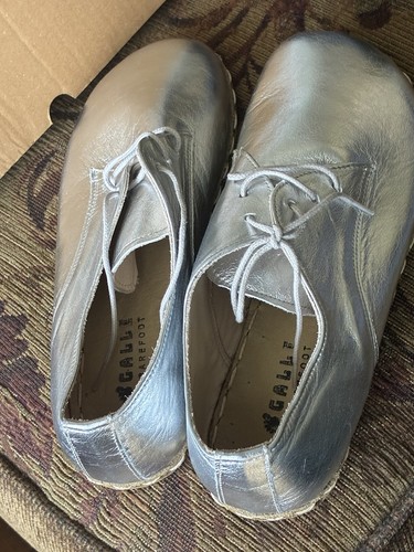 Silver leather oxfords - silver,