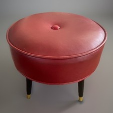 Round red footstool mcm - mcm, vinyl