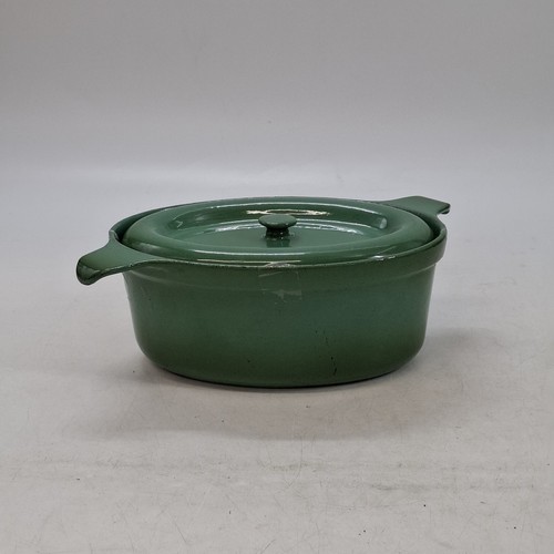 Vintage green enamel - green, cast
