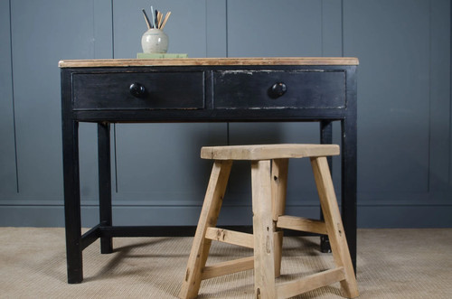 Edwardian black painted desk - edwardian,
