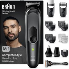 Braun All-In-One Style Kit Series 7  16-in-1 MGK7470, Bread Tri- Body Clip-Razor