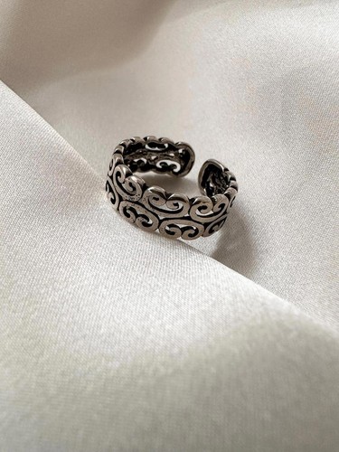 Small silver ring floral - ring,,