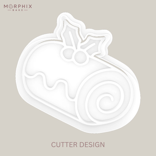 Yule log cookie cutter and - log,