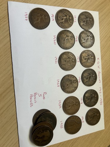 King george pennies - george,