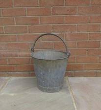 Vintage galvanised bucket garden planter pot
