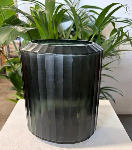 Green vase smoked - vase,, glass