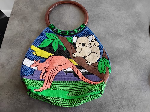 Vintage bag plastic bead - bag,