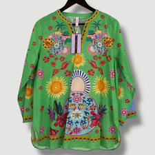 ETHNC Women's Green Cotton