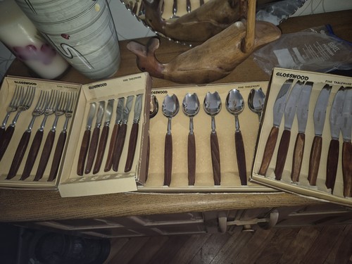 Retro cutlery set glosswood - retro,