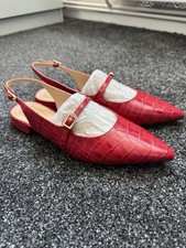 Clarks Women's Leather Slingbacks Red Standard Fit Size 5 Cushioned Insole