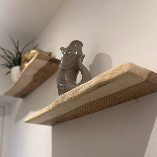Solid ash live - edge, floating