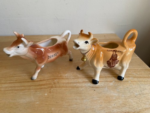 Two vintage cow creamer milk - cow,