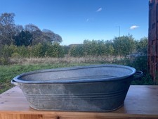 Galvanised  Zinc Metal Small  Bathtub Tub Planter Garden Design Space saver