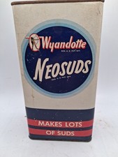 Vintage Wyandotte Neosuds From 1948 Multi Purpose Empty Paper Tin 7 Inches Tall 