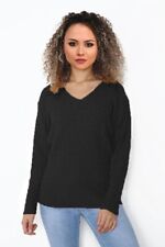Ladies Jumper Cardigan Sweater V Neck Winter Womens Long Sleeve Chunky Knitted