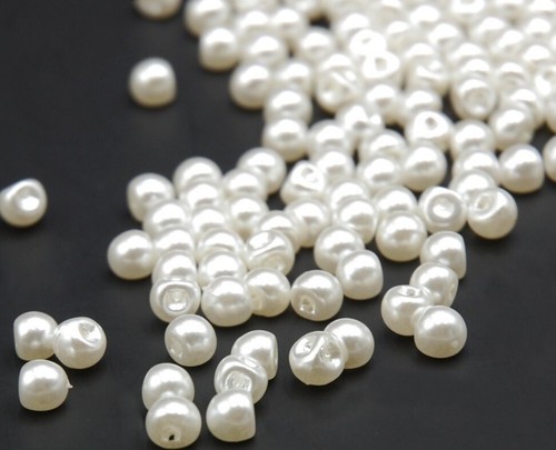 White ivory pearl bead - or,