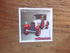 2017 ANDORRA FR VINTAGE CARS- PEUGEOT MINT STAMP