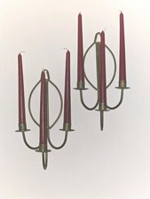Tripple  arm candle wall sconce pair