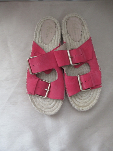 Boden pink suede slides - slides, /