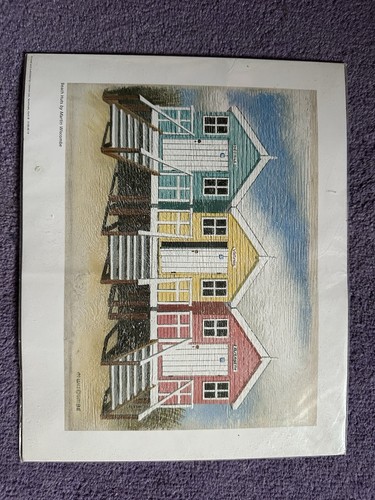 Beach huts print - huts, picture