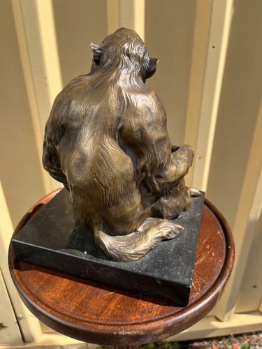 Signed milo monkey - monkey, bronze