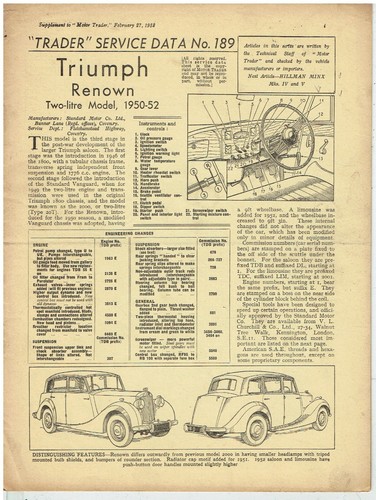 Triumph renown litre saloon - triumph, 2-litre