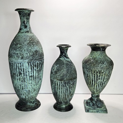 Vintage greek style metal vase - metal,