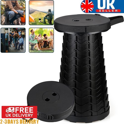 Black folding stool portable - black,