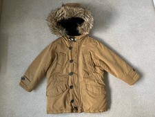 Gap Boys Hooded Duffle Coat Jacket 4 Yr (3-4 Yr) Light Brown W/zip&toggle Pocket