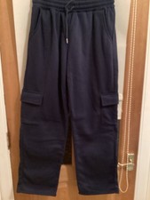 Ladies Fleece Lined Cargo Trousers Elasticated Waist Pockets Size XL (14) New