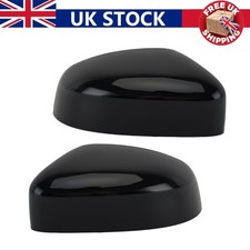Pair Gloss Black Door Wing Mirror Cover Caps For Ford Focus MK2 MK3 Mondeo MK4