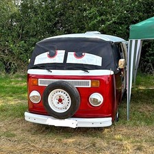 VW T2 Bay Window Screen Cover Black Out Blind  Wrap Red Camper van Eyes