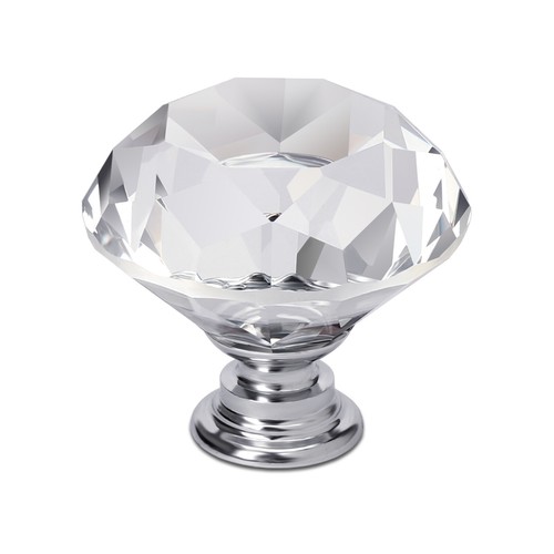 10x 30mm crystal door knobs - crystal,