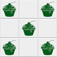 Kitchen Tile Stickers CUPCAKES Cakes Vinyl Decals Wall Stickers Transfers