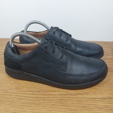 Clark’s Active Air Mens Black Shoes Size Uk 8G Leather Suede Lace Up Moccasin 