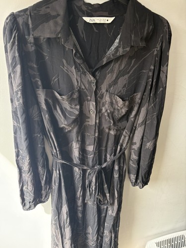 Zara long black grey - black, printed