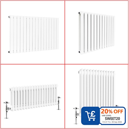 White traditional radiator - white,