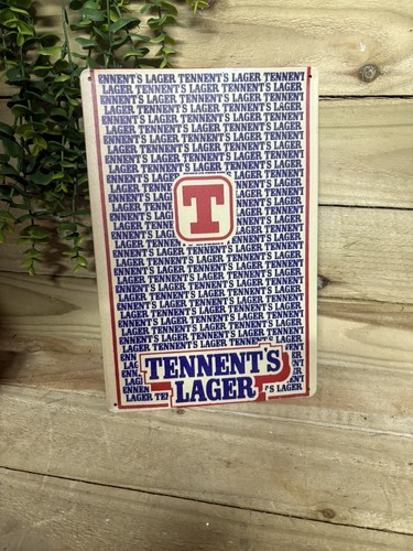 Tennents lager beer steel sign - beer,