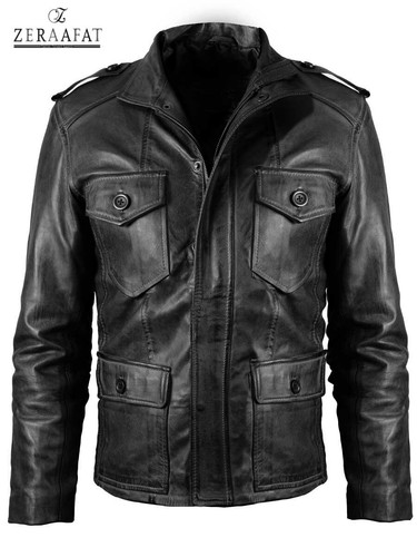 Men leather jacket italian - men's,