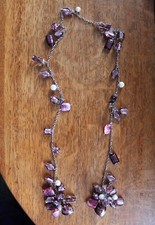 Purple Venetian glass necklace, NEW!