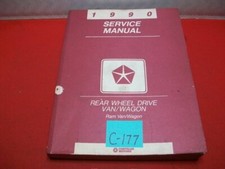 1990 FACTORY ISSUED CHRYSLER PLYMOUTH DODGE RWD RAM VAN/WAGON SERVICE MANUAL VGC