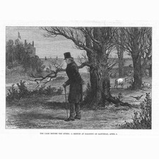 MIDLOTHIAN William Gladstone at Dalmeny House Antique Print 1880