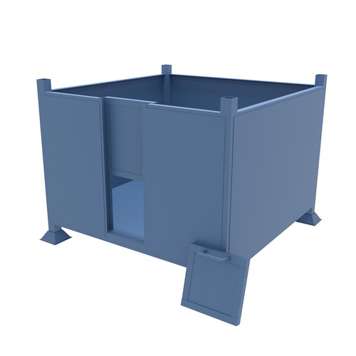 Stillage bin with - with, sliding