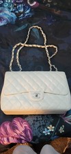 Jumbo White Chanel Caviar Leather