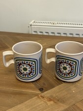 Kandahar Arthur Wood Ceramic Mugs 1970s Set Of 2