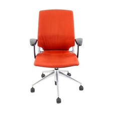 Vitra: Meda Office Chair with Aluminium Frame in Red Fabric