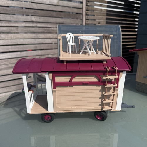 Plastic doll playset caravan - plastic,